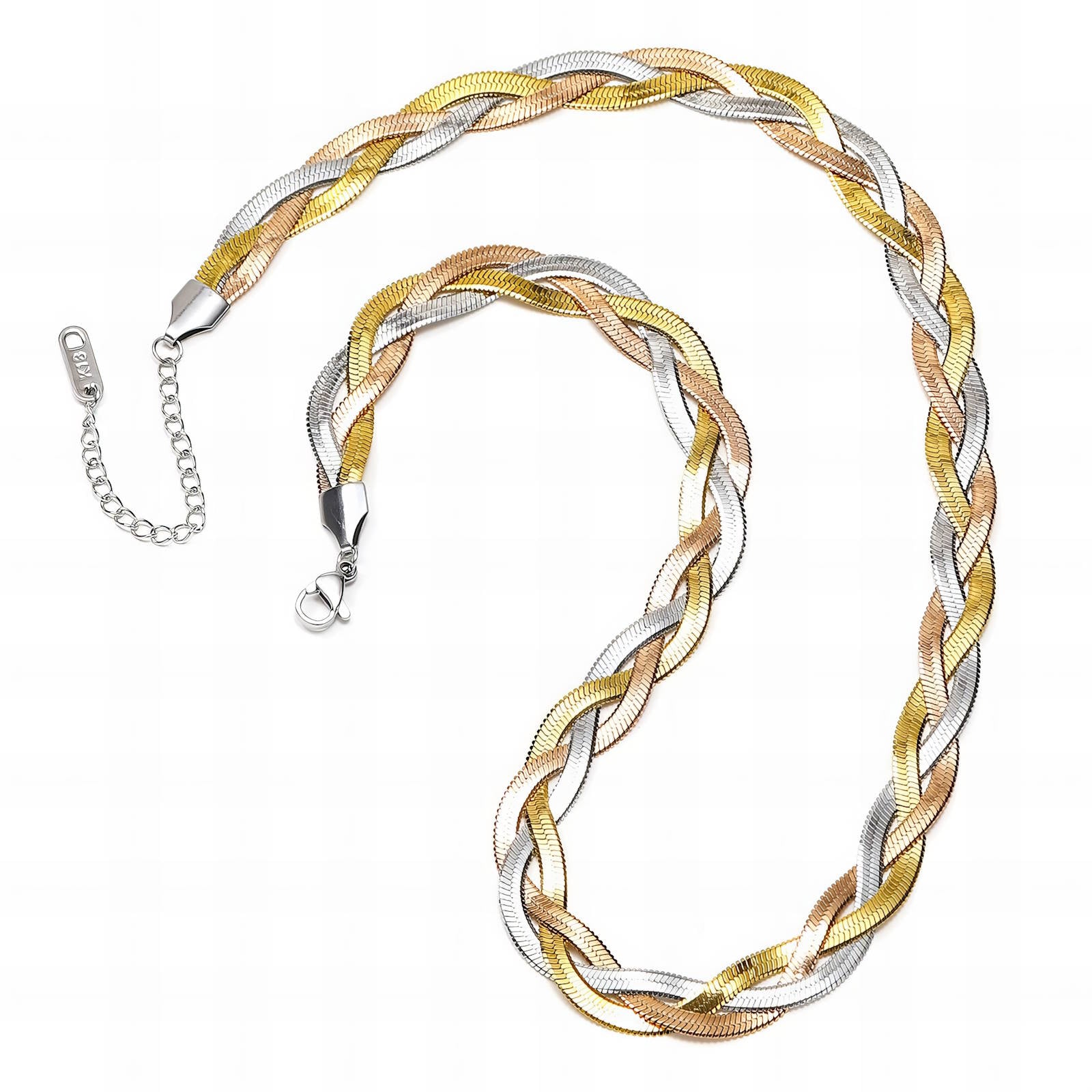 Halskette, 18K vergoldeter Edelstahl – 39 cm
